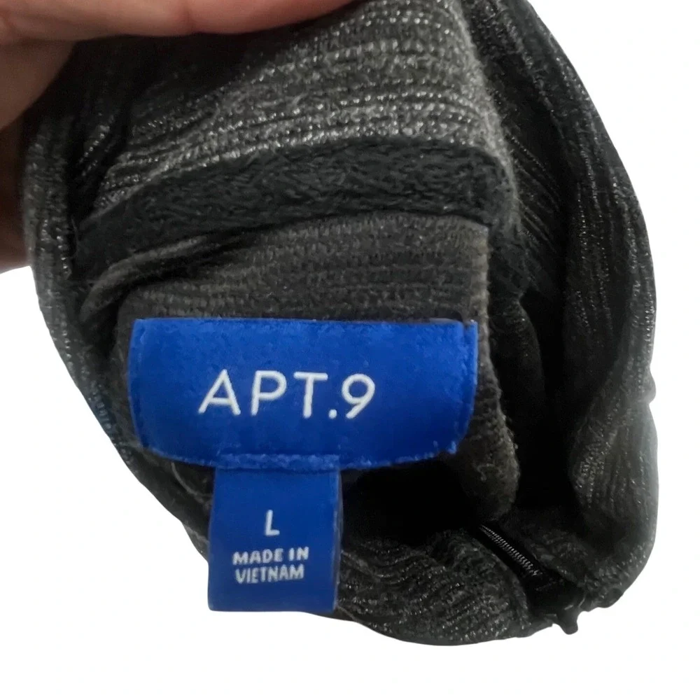 Apt 9 Quarter Zip Pullover Men‎ Large Black Space Dye Gorpcore Techwear Casual